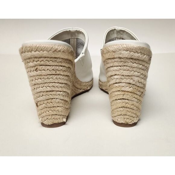 Steve Madden Women's White Urge Espadrille Wedge Heel Leather Sandals Size 8M - Picture 5 of 12